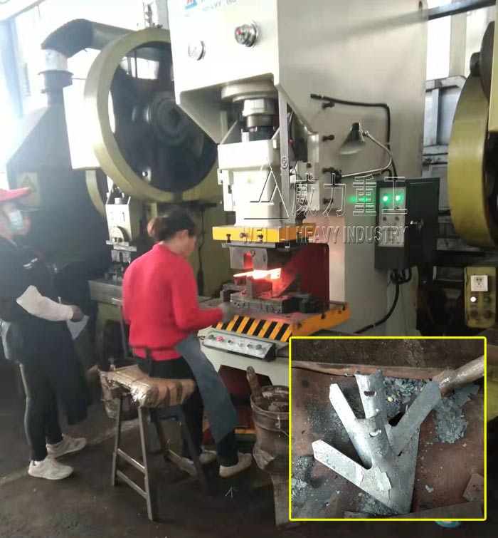 農機配件刀片紅沖壓成型100噸液壓沖床案例